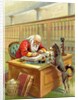 Santa Claus writing naughty and nice list by Anonymous