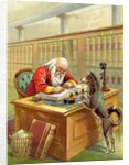 Santa Claus writing naughty and nice list by Anonymous