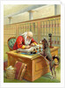 Santa Claus writing naughty and nice list by Anonymous