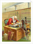 Santa Claus writing naughty and nice list by Anonymous