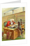 Santa Claus writing naughty and nice list by Anonymous
