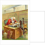 Santa Claus writing naughty and nice list by Anonymous