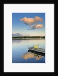 Clouds reflected in Silent Lake with Muskoka chair on dock by Anonymous