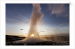 Strokkur Geyser at sunrise by Anonymous