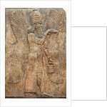 Assyrian relief of winged genie by Anonymous