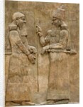 Assyrian low-relief of Sargon II and dignitary by Anonymous