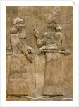 Assyrian low-relief of Sargon II and dignitary by Anonymous
