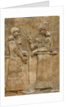Assyrian low-relief of Sargon II and dignitary by Anonymous