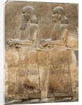 Assyrian low-relief of two civil servants by Anonymous
