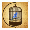 Bird in a cage by Anonymous