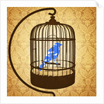 Bird in a cage by Anonymous