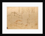 Drawing of flying machine with beating wings by Leonardo da Vinci