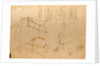 Drawing of flying machine with beating wings by Leonardo da Vinci