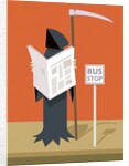 Death waiting at the bus stop by Anonymous