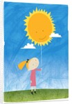 Girl holding a sun balloon by Anonymous