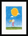 Girl holding a sun balloon by Anonymous
