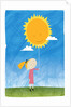 Girl holding a sun balloon by Anonymous