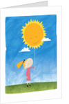 Girl holding a sun balloon by Anonymous