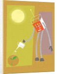 Robot watering a plant by Anonymous