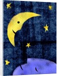 Crescent moon and sleeping man by Anonymous