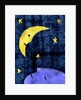 Crescent moon and sleeping man by Anonymous