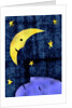 Crescent moon and sleeping man by Anonymous