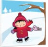 Little girl ice skating by Anonymous