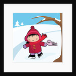 Little girl ice skating by Anonymous