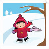 Little girl ice skating by Anonymous