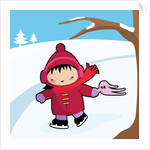 Little girl ice skating by Anonymous