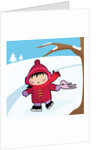 Little girl ice skating by Anonymous