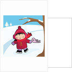 Little girl ice skating by Anonymous