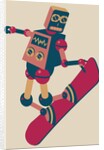 Robot riding a snowboard by Anonymous