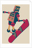 Robot riding a snowboard by Anonymous