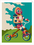 Young robot riding a tricycle by Anonymous