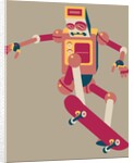 Robot doing trick on a skateboard by Anonymous