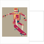 Robot doing trick on a skateboard by Anonymous