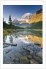 Mount Edith Cavell Reflected in Cavell Lake in Jasper National Park, Alberta, Canada. by Anonymous