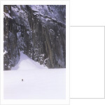 Backcountry Skier Underneath Snowpatch Spire, Bugaboos, British Columbia, Canada. by Anonymous