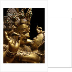 Detail of Tibetan sculpture of Hayagriva and consort by Anonymous