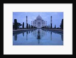 India, Uttar Pradesh, Agra, Taj Mahal, Built by Shah Jahan, Completed 1653 with Reflection in Pond by Anonymous