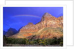 Rainbow, The Watchman, Zion National Park, Utah, USA by Anonymous