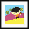 Boy holding ice cream cone by Anonymous