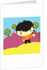 Boy holding ice cream cone by Anonymous