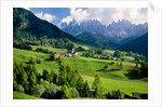 Santa Maddalena church in the Dolomites Mountains by Anonymous