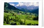 Santa Maddalena church in the Dolomites Mountains by Anonymous