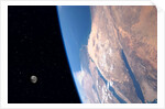 View of the Sinai Peninsula and the moon by Anonymous