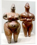 Clay female statues from Hacilar by Anonymous
