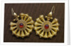 Roman earrings in gold with garnets by Anonymous