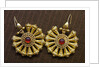 Roman earrings in gold with garnets by Anonymous